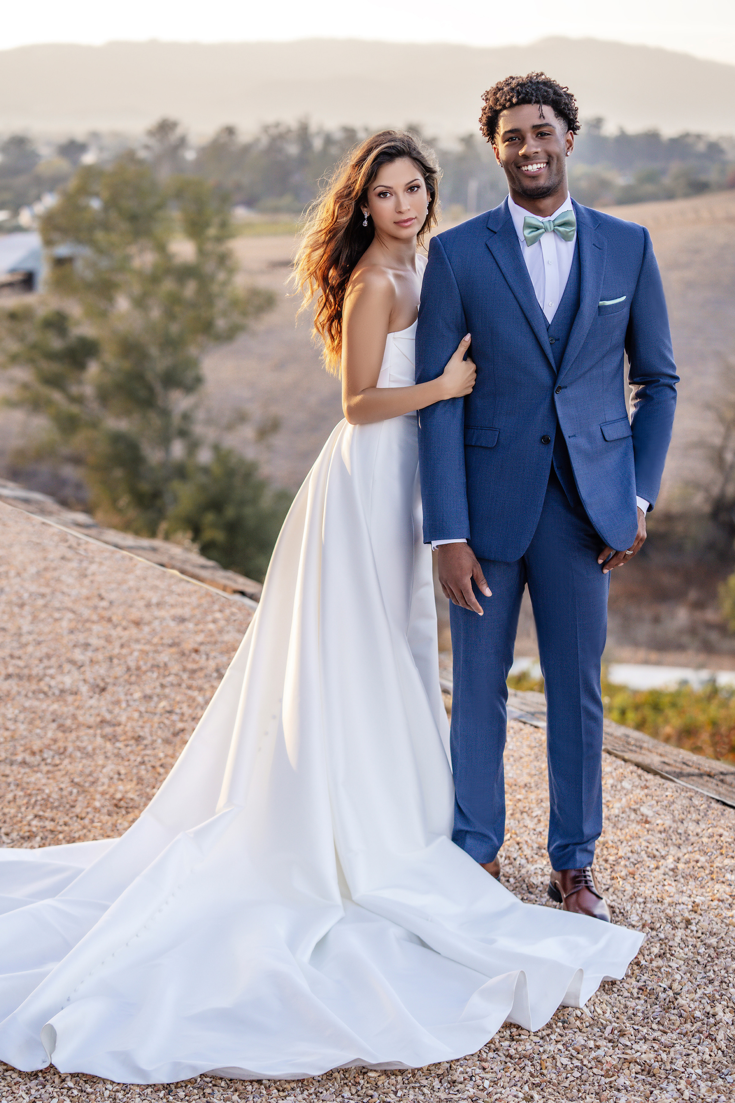 dark blue wedding dress